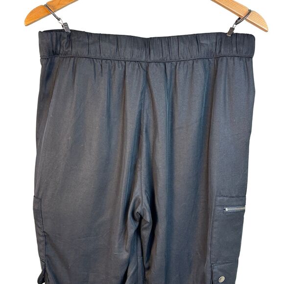 Banana Republic Cargo Jogger Pants Womens Petite Medium Black Soft Tencel - Picture 5 of 13